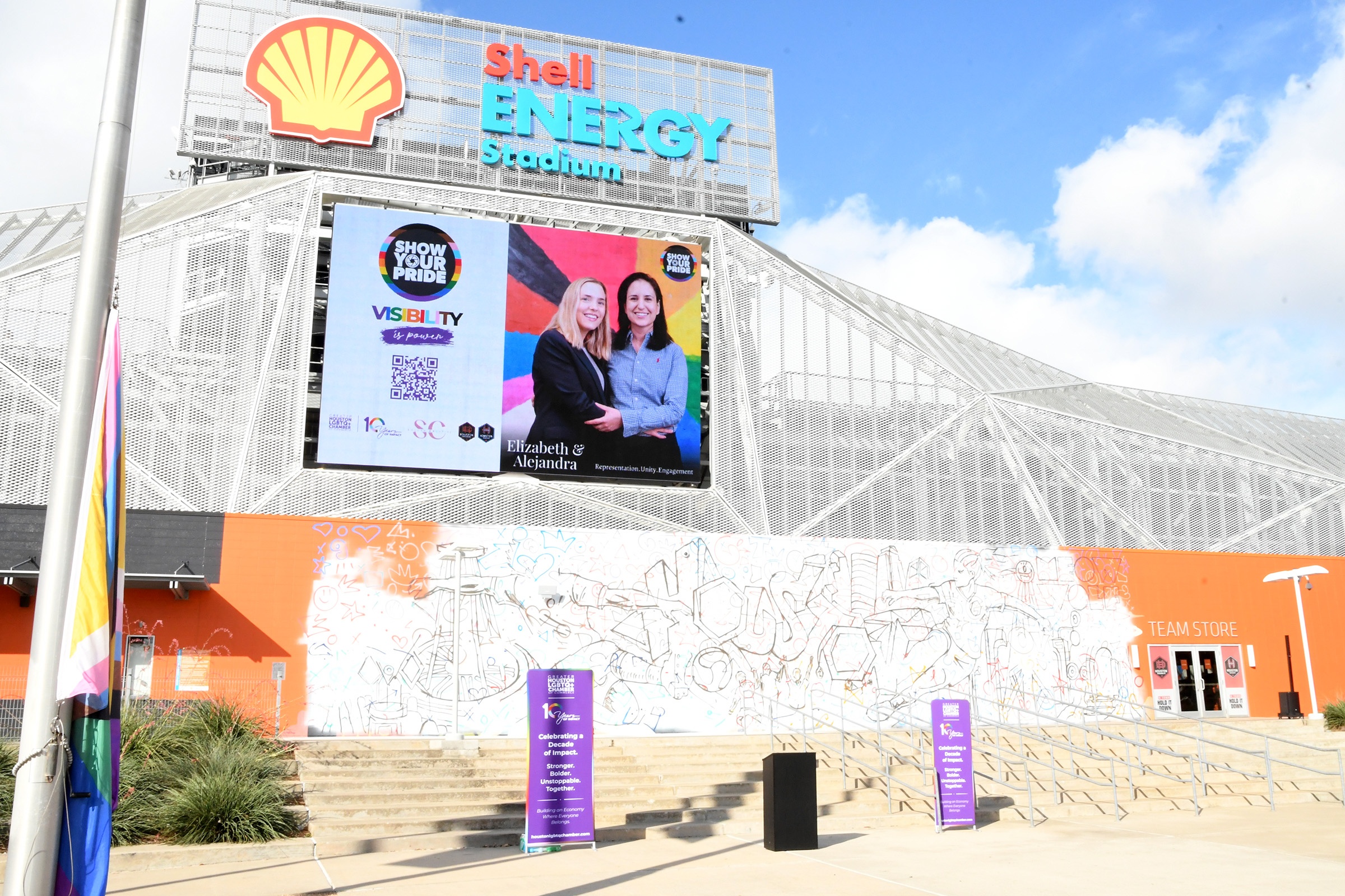 The Greater Houston LGBTQ+ Chamber Kicked off Pride Month with the Flag-Raising Ceremony at Shelll Energy Stadium